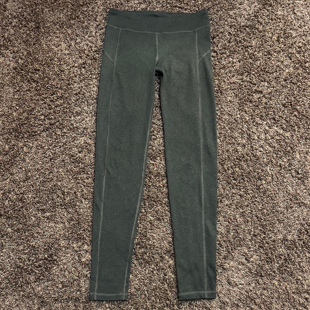 Live Love Dream Heathered Dark Green Olive Active Leggings Small S